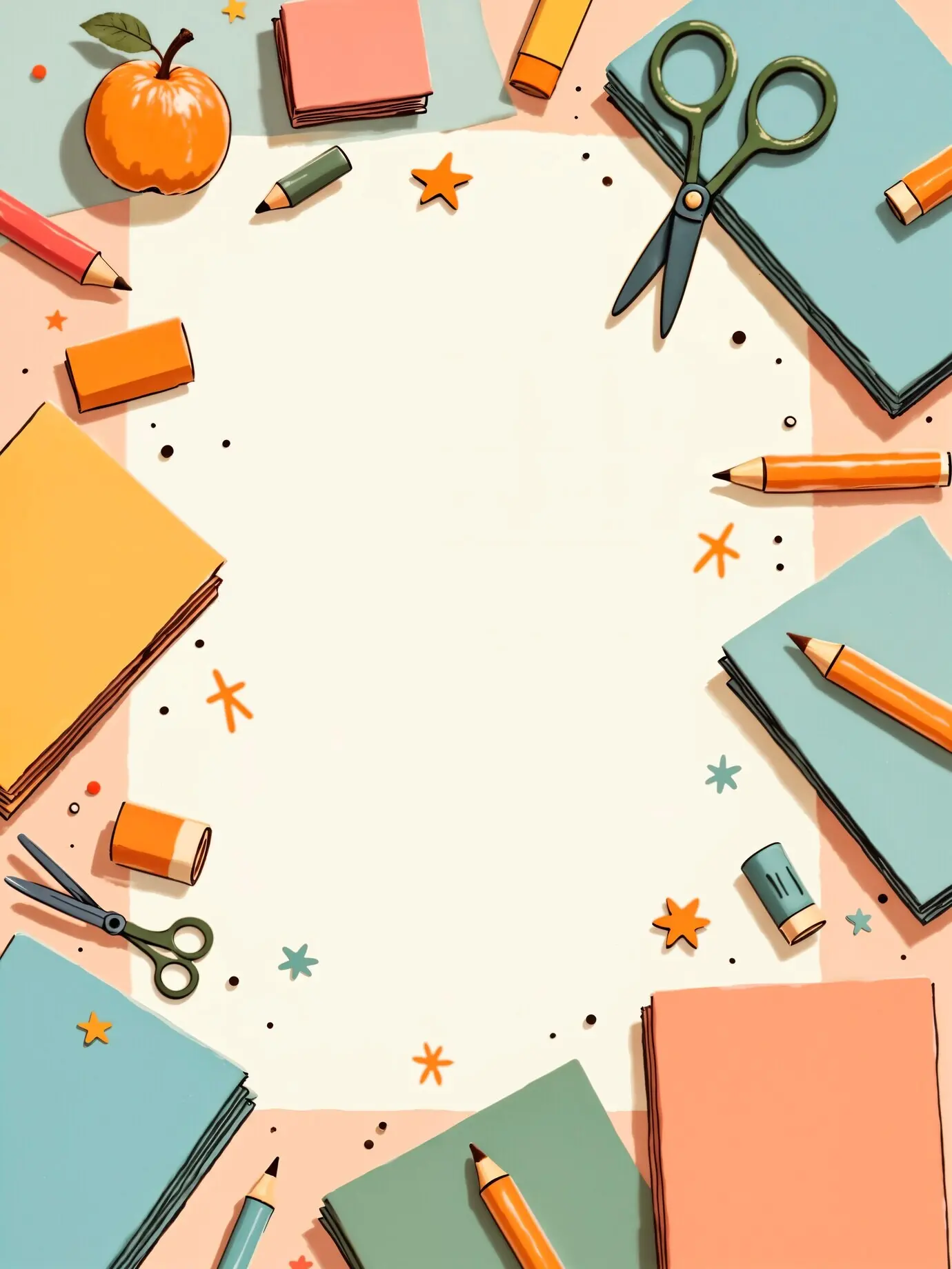 Kreativ angeordnete Schulutensilien